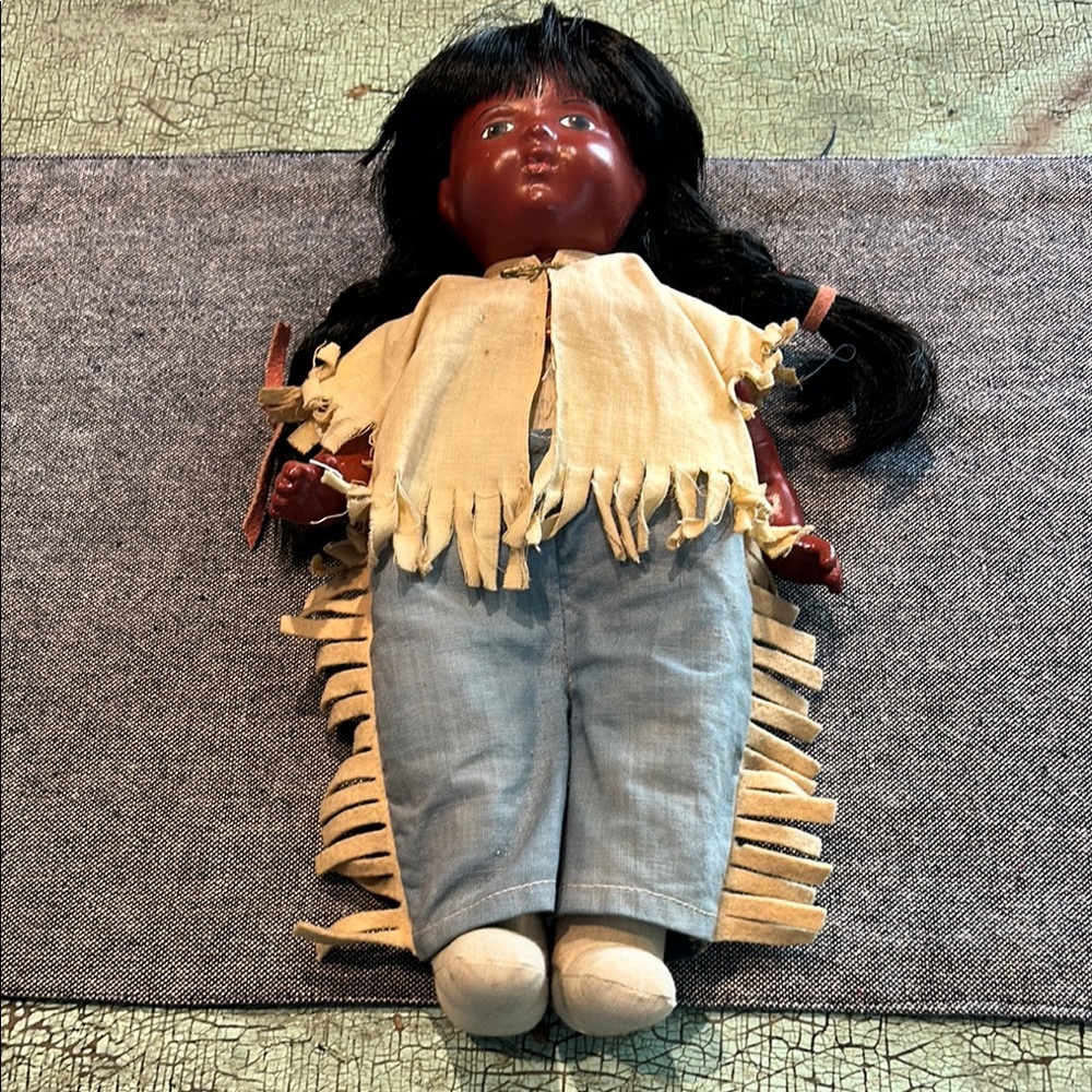 Antique Vintage 1926 Madame Hendren Indian Native American Doll All Original